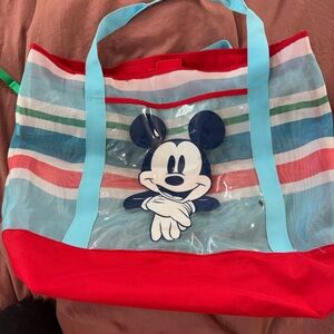 Mickey Mouse Striped Tote Bag